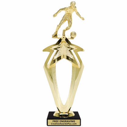 Mega Star Soccer Trophy 11.4" / Gold / Male