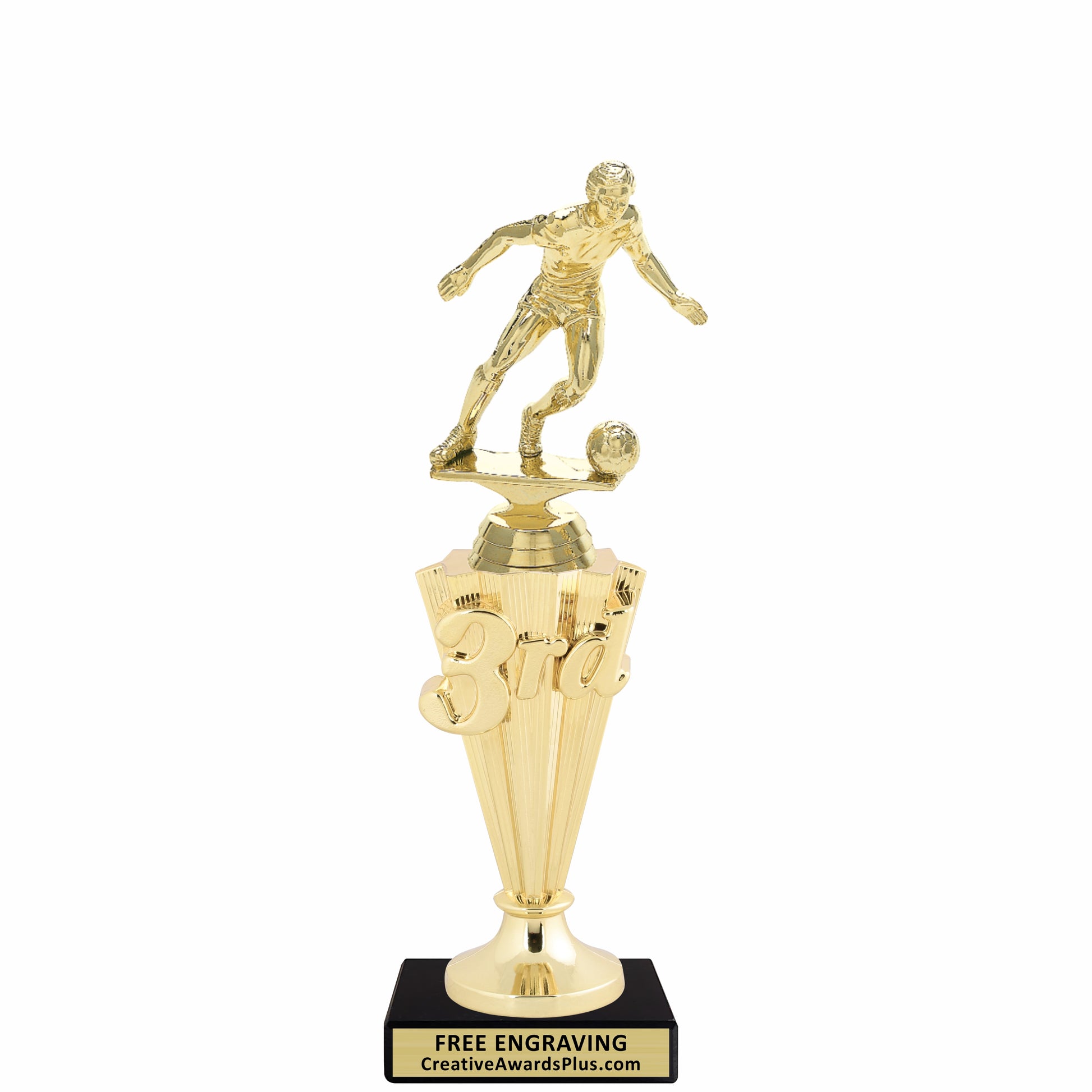 Soccer 3rd Place Trophy 9.75" / Gold / Male