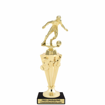 Soccer 3rd Place Trophy 9.75" / Gold / Male