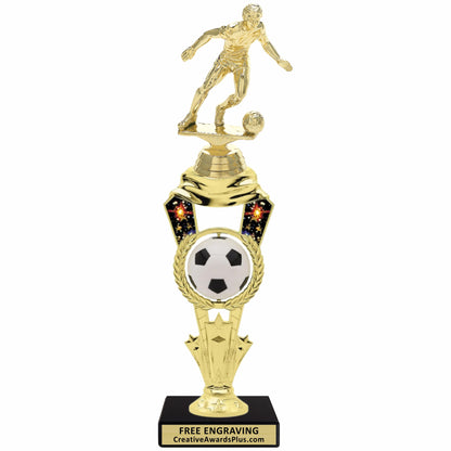 Galaxy Spinner Soccer Trophy 11.4" / Gold / Male