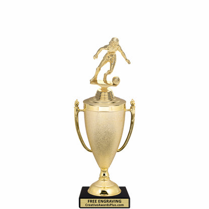 Stippled Cup Soccer Trophy 12" / Gold / Female