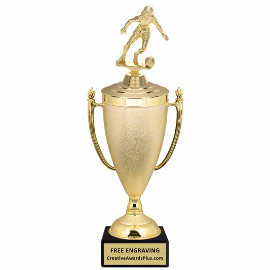 Stippled Cup Soccer Trophy 14.25" / Gold / Female
