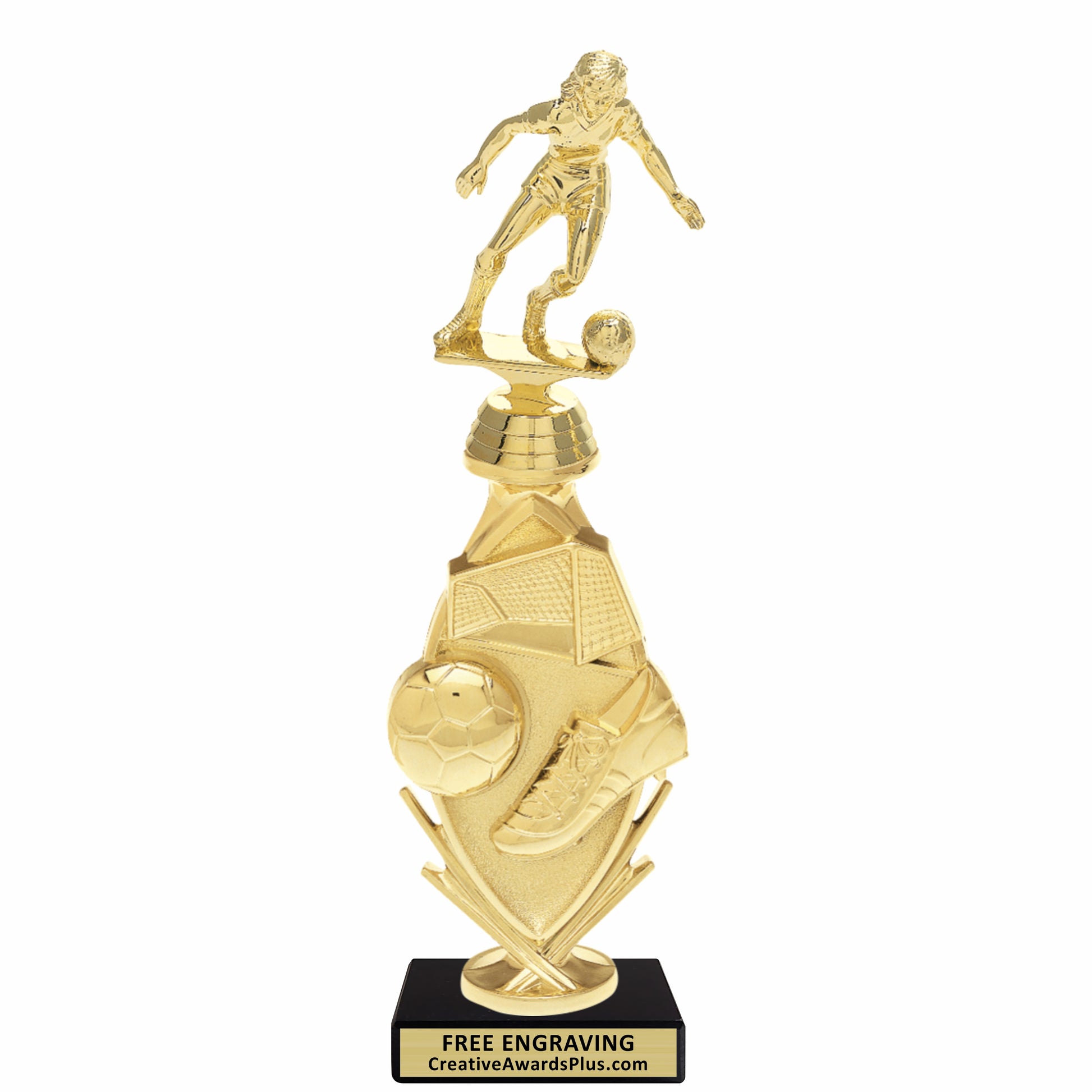 Alpha Soccer Trophy 11" / Gold / Female