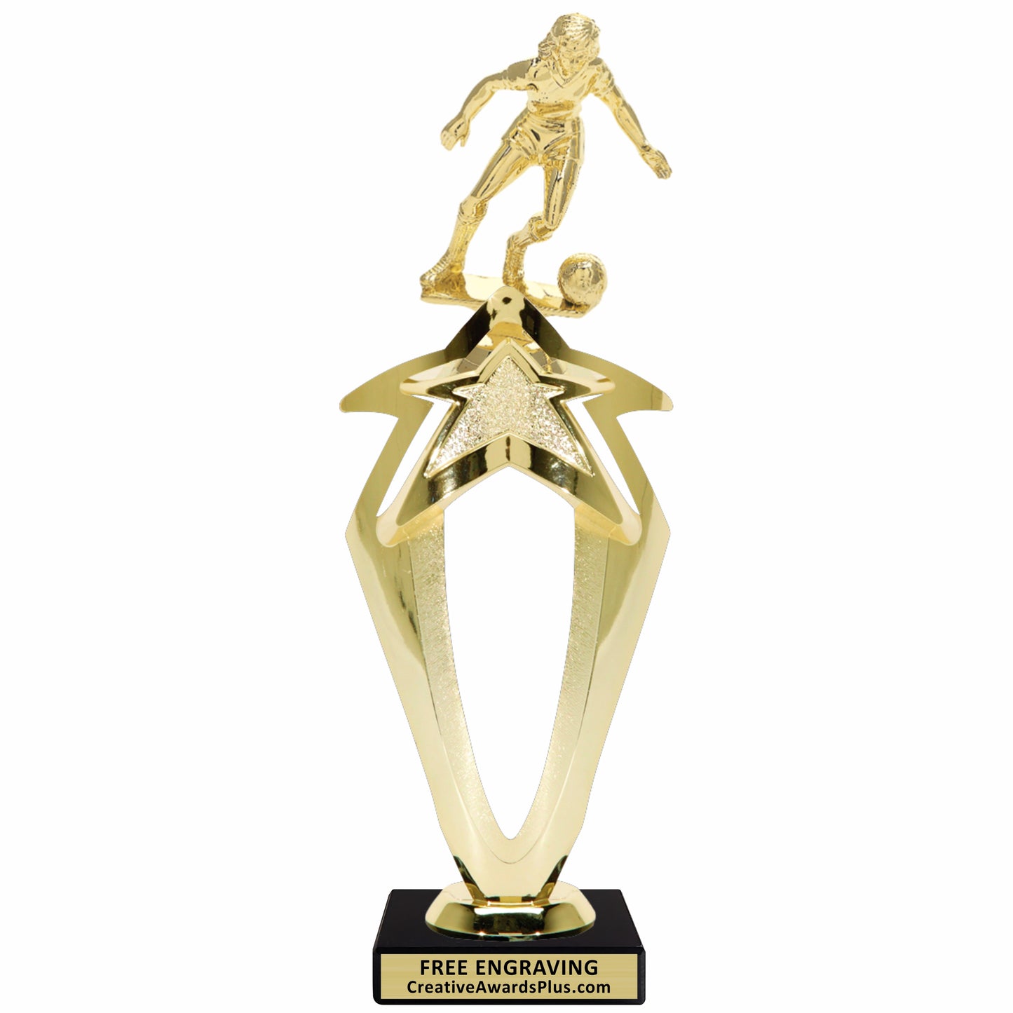 Mega Star Soccer Trophy 11.4" / Gold / Female