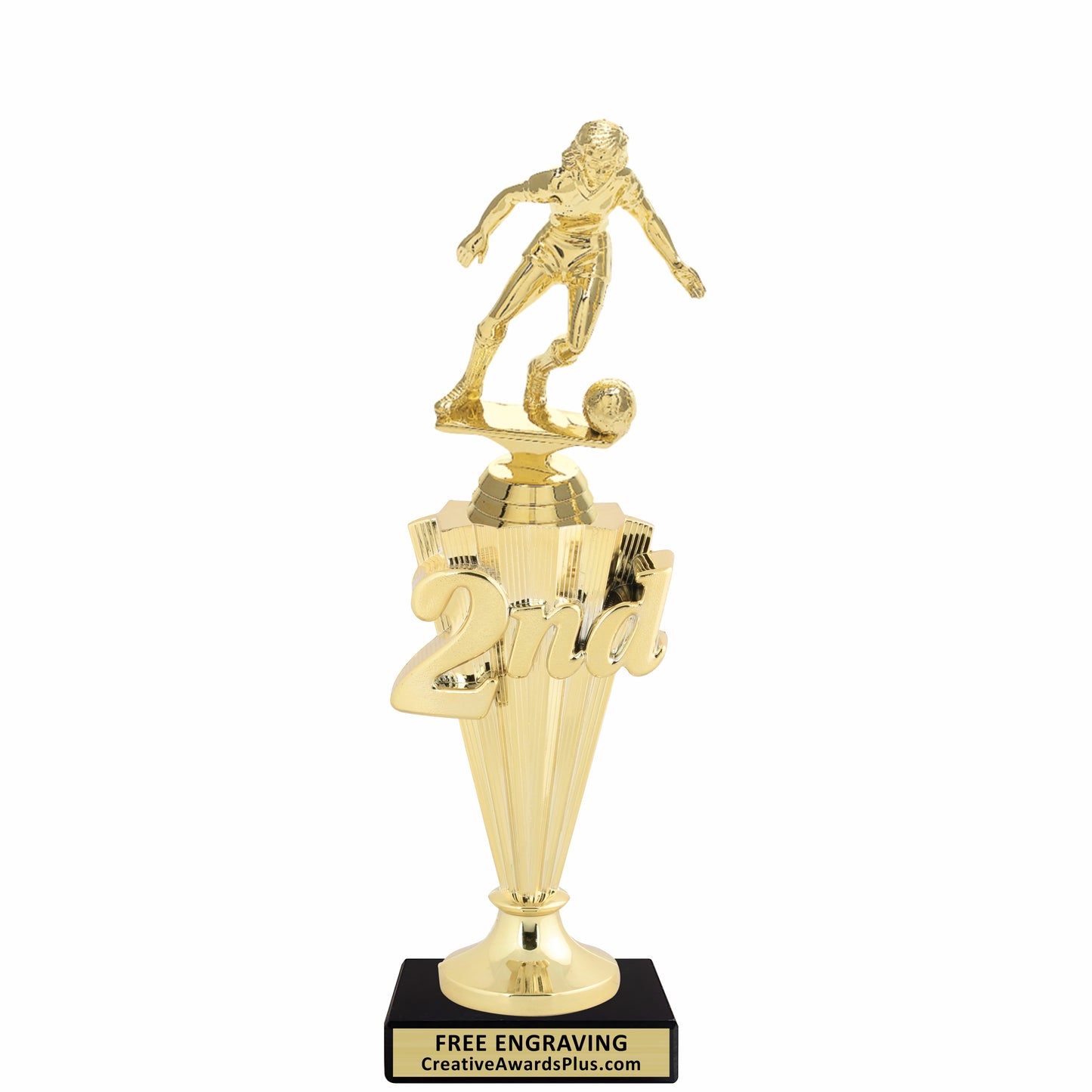 Soccer 2nd Place Trophy 10.25" / Gold / Female