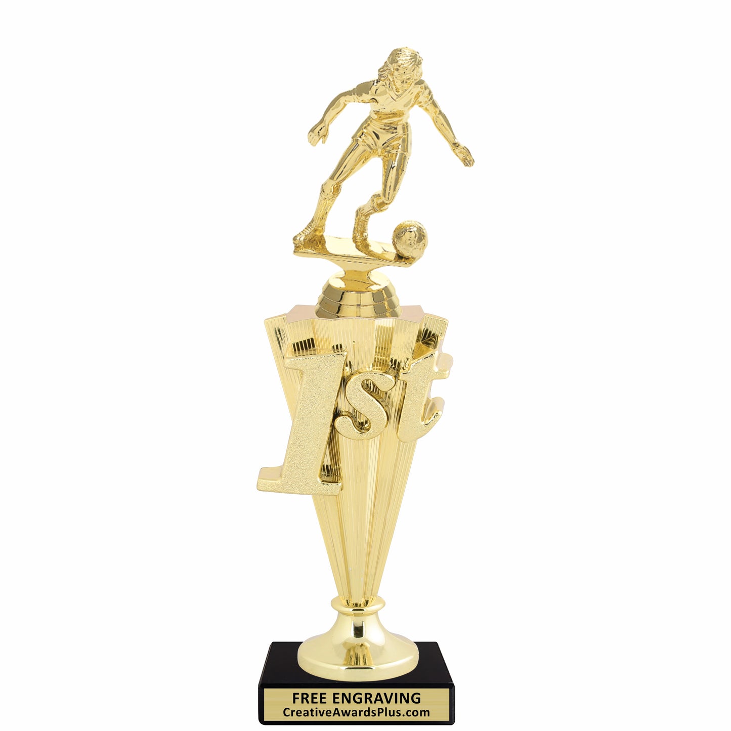 Soccer 1st Place Trophy 10.75" / Gold / Female