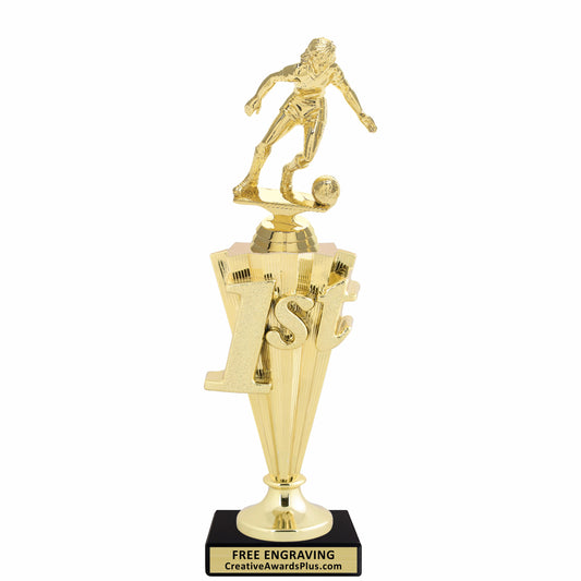 Soccer 1st Place Trophy 10.75" / Gold / Female
