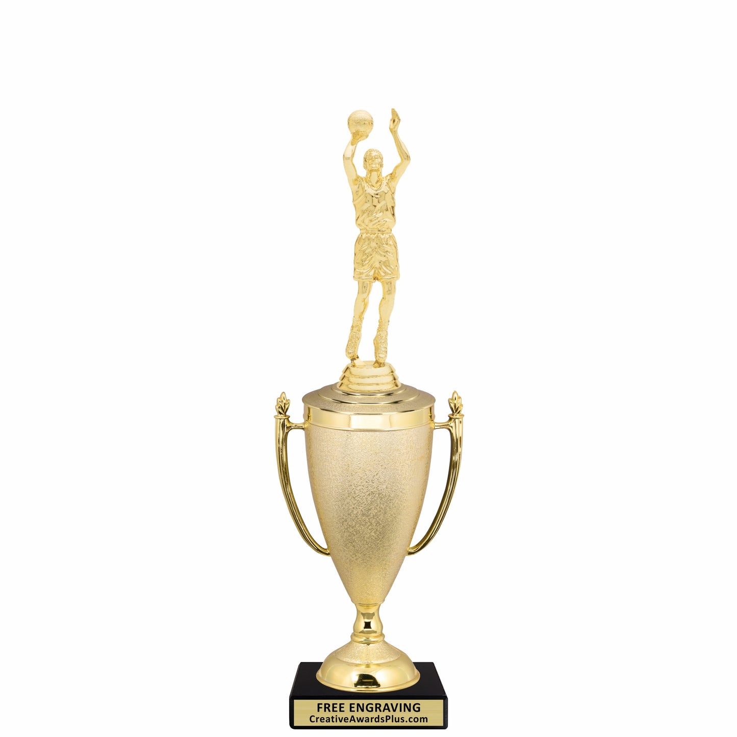 Stippled Cup Basketball Trophy 14" / Gold / Male