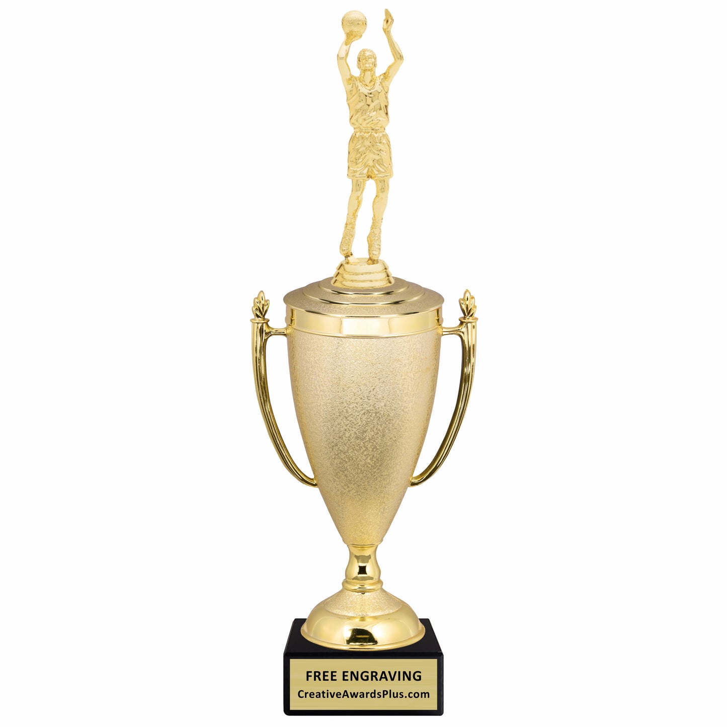 Stippled Cup Basketball Trophy 16.25" / Gold / Male