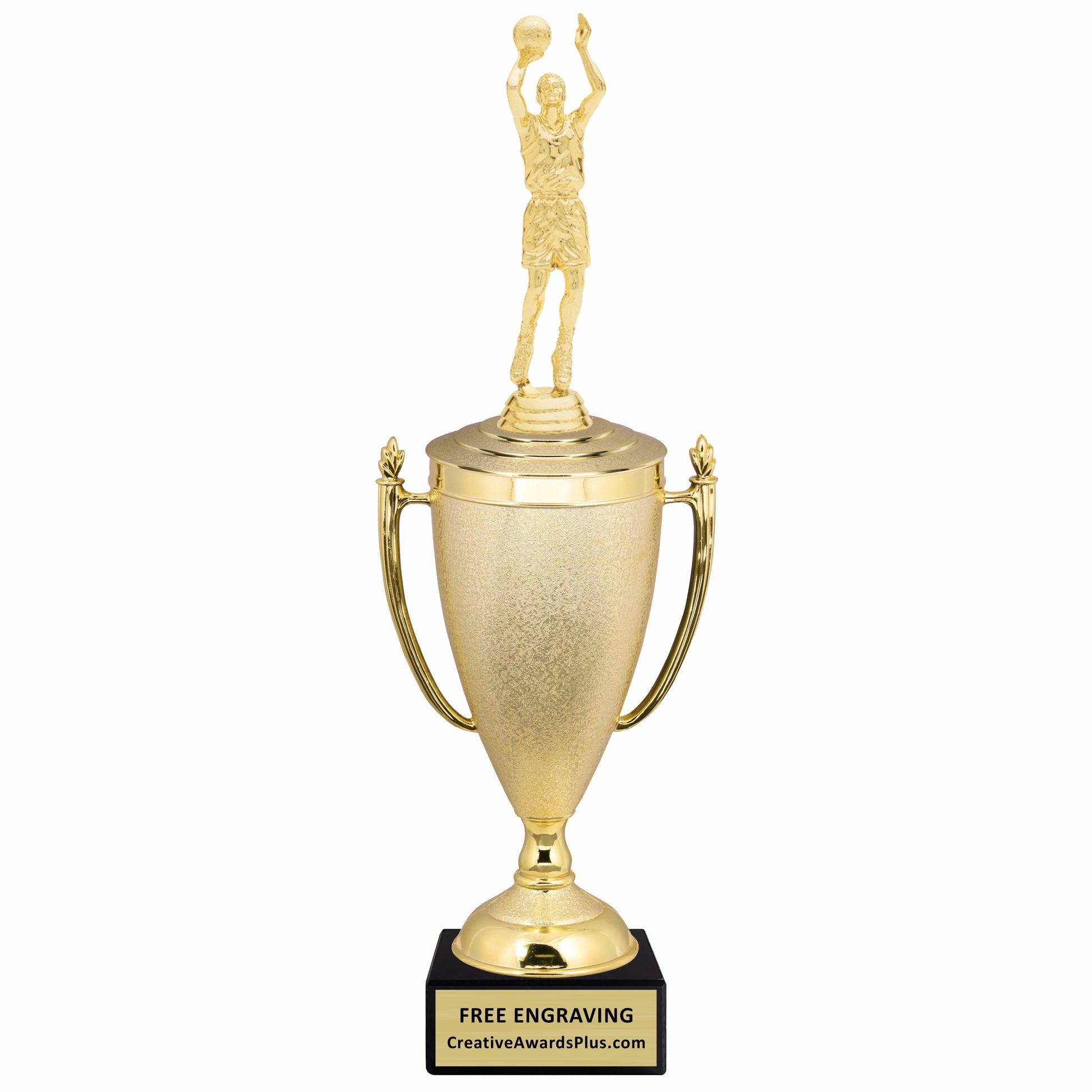 Stippled Cup Basketball Trophy 16.25" / Gold / Male