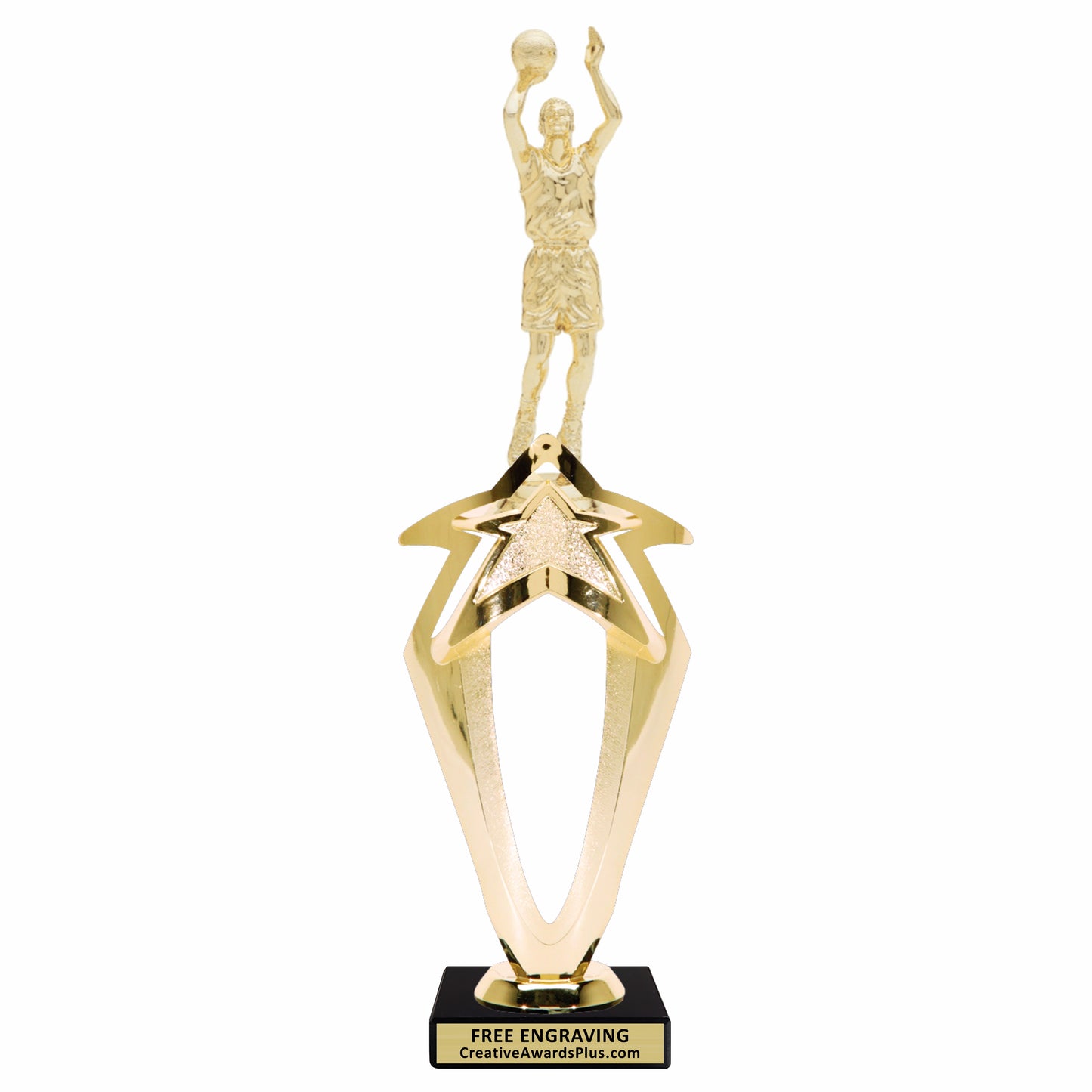 Mega Star Basketball Trophy 13.4" / Gold / Male