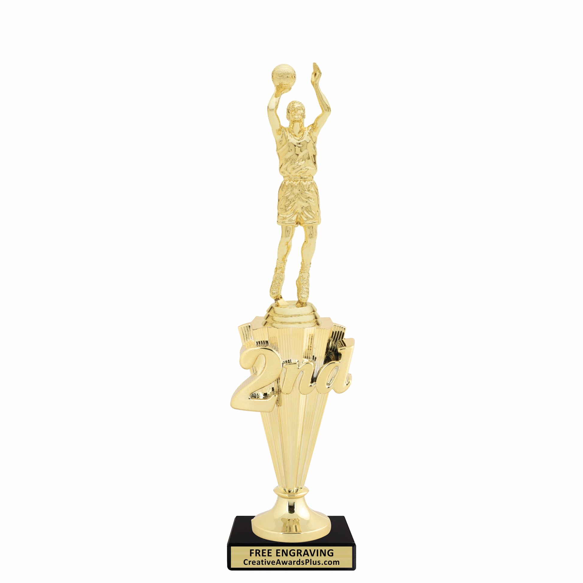 Basketball 2nd Place Trophy 12.25" / Gold / Male