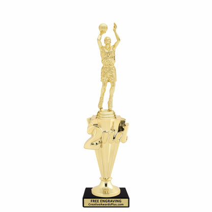 Basketball 2nd Place Trophy 12.25" / Gold / Male