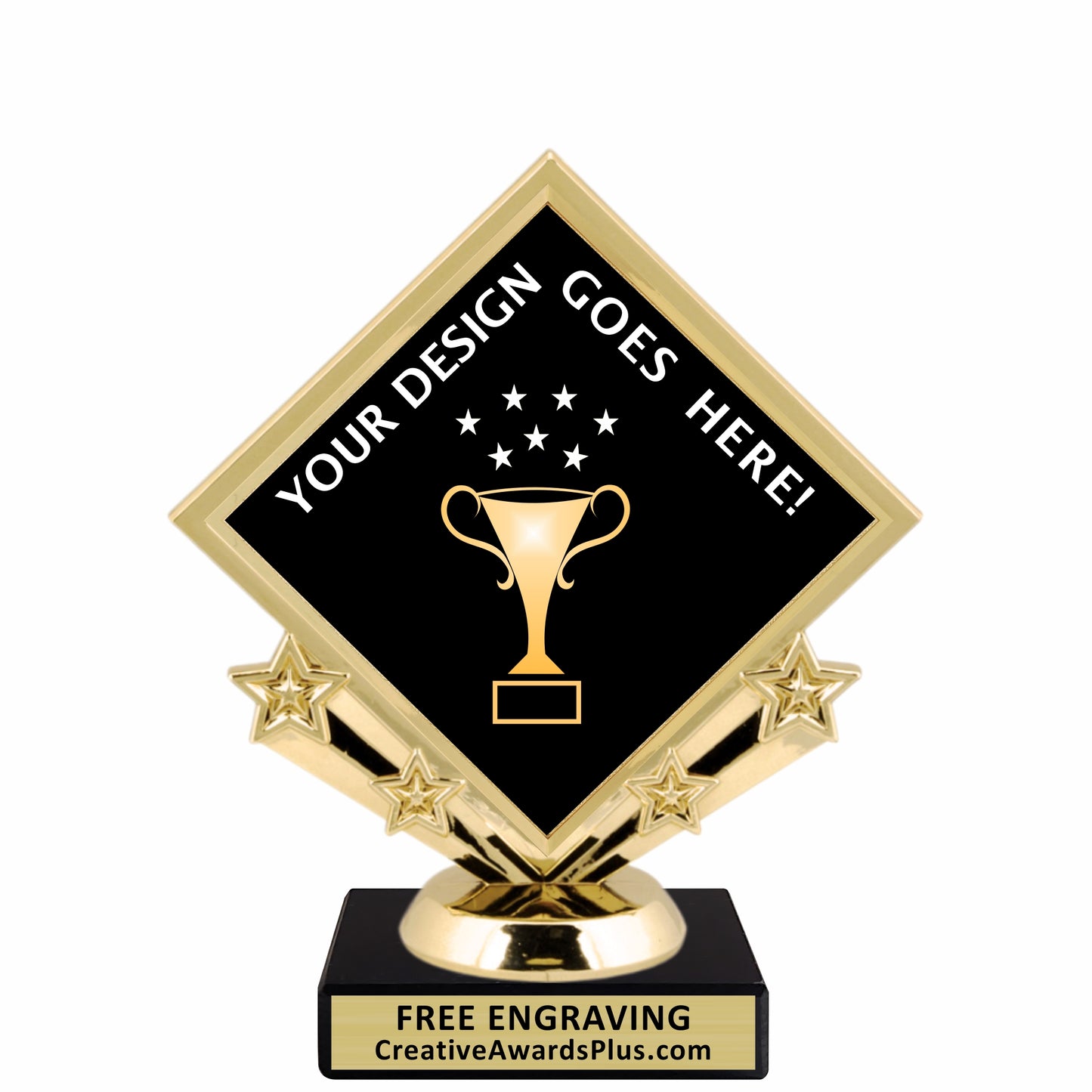 Diamond Insert Trophy 6.5" / Gold