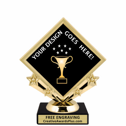 Diamond Insert Trophy 6.5" / Gold