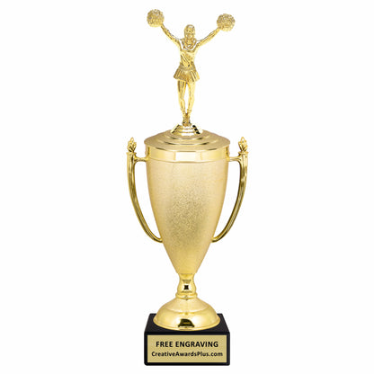 Stippled Cup Cheer Trophy 15.25" / Gold
