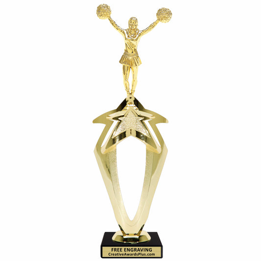 Mega Star Cheer Trophy 12.75" / Gold