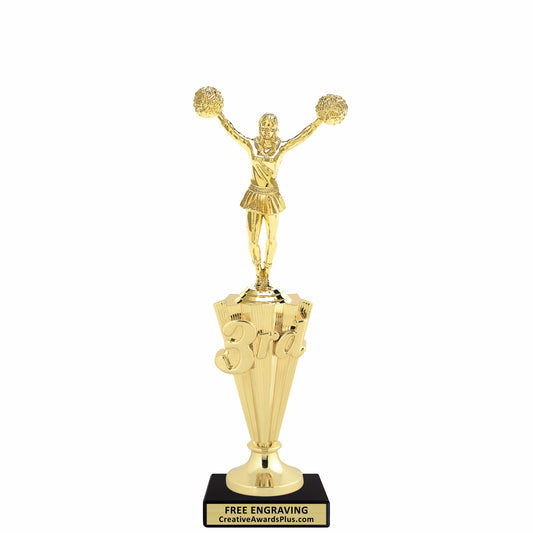 Cheer 3rd Place Trophy 10.75" / Gold