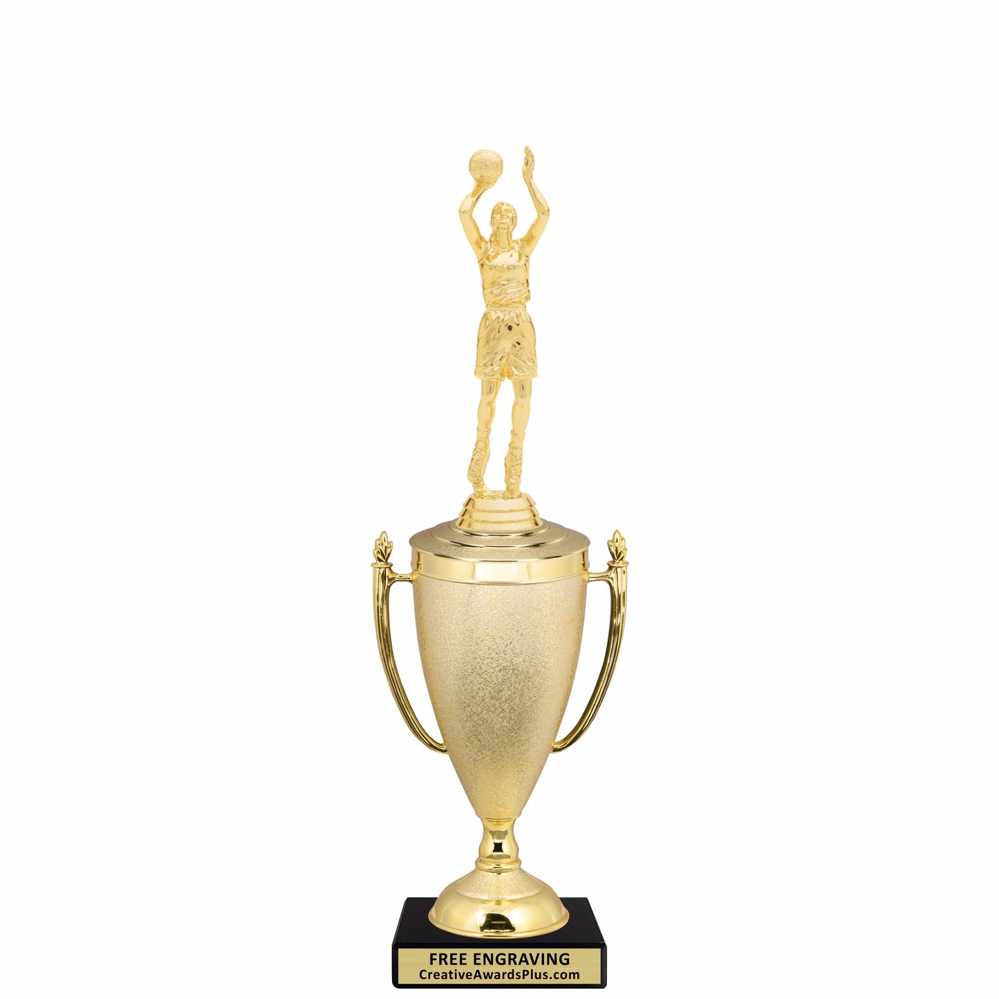 Stippled Cup Basketball Trophy 14" / Gold / Female