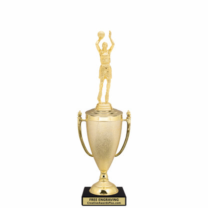 Stippled Cup Basketball Trophy 14" / Gold / Female
