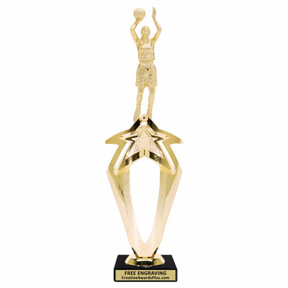 Mega Star Basketball Trophy 13.4" / Gold / Female