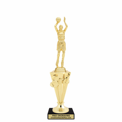 Basketball 3rd Place Trophy 11.75" / Gold / Female