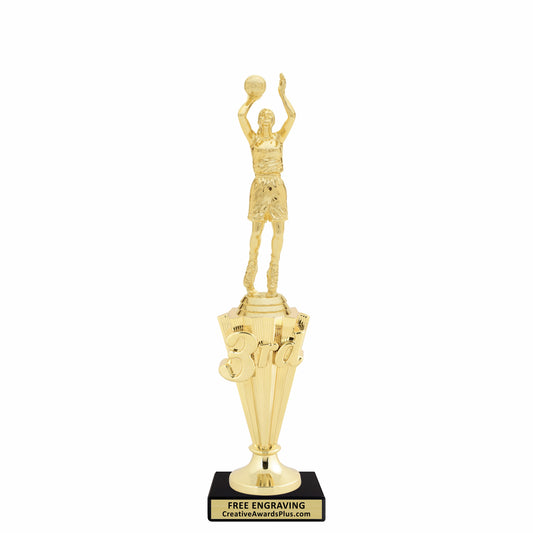 Basketball 3rd Place Trophy 11.75" / Gold / Female