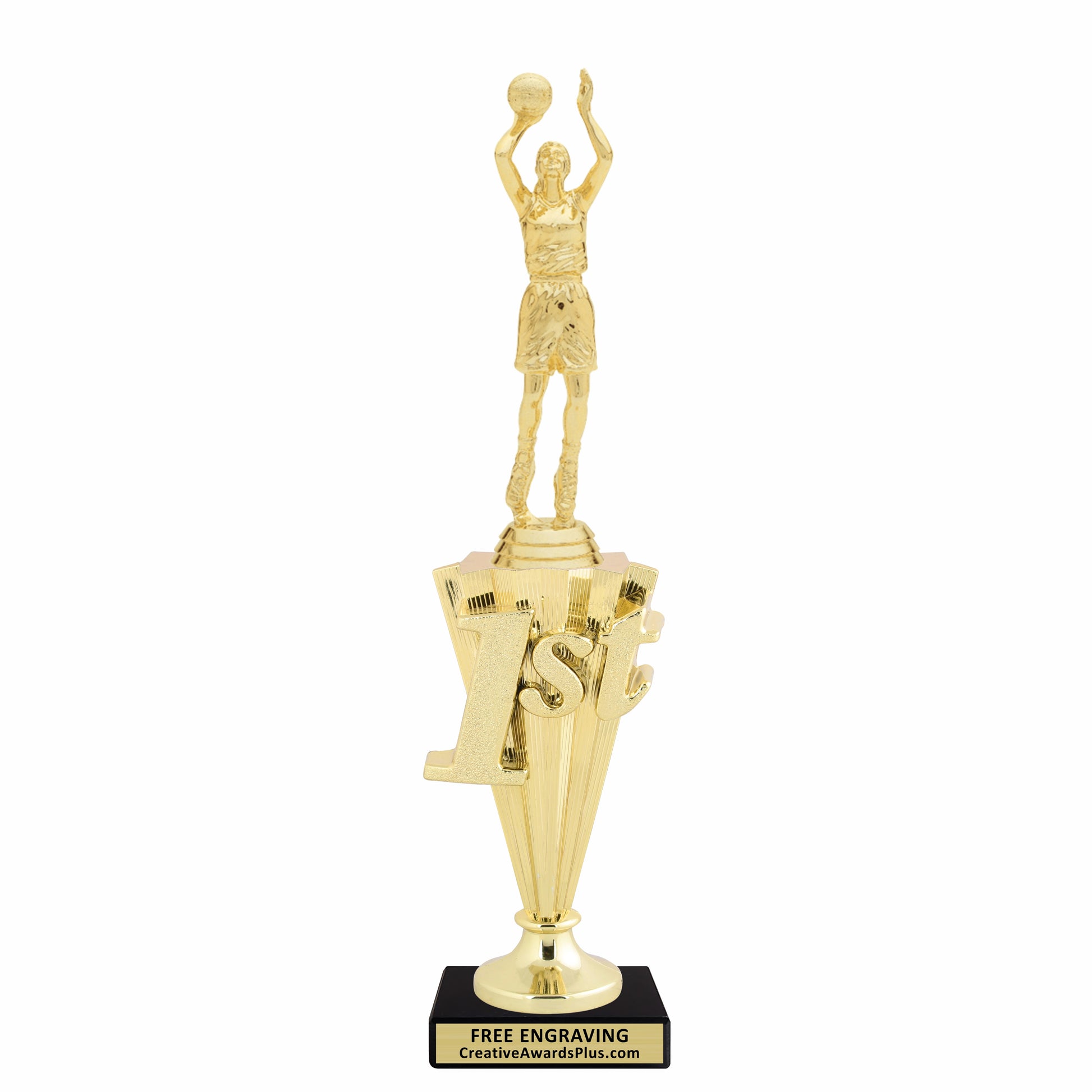 Basketball 1st Place Trophy 12.75" / Gold / Female
