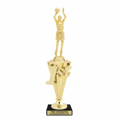 Basketball 1st Place Trophy 12.75" / Gold / Female