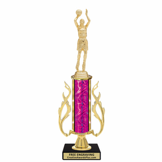 Flaming Basketball Trophy 14" / Gold / Female