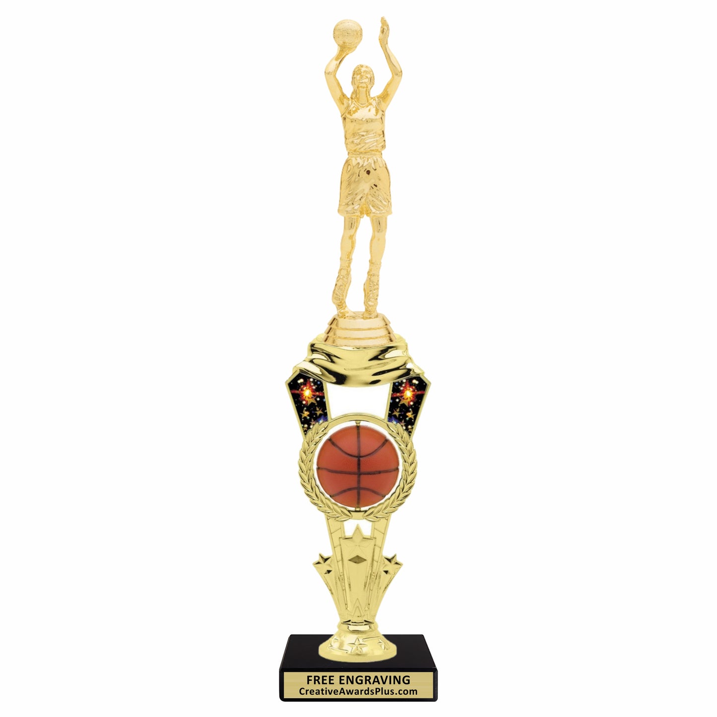 Galaxy Spinner Basketball Trophy 13.4" / Gold / Female