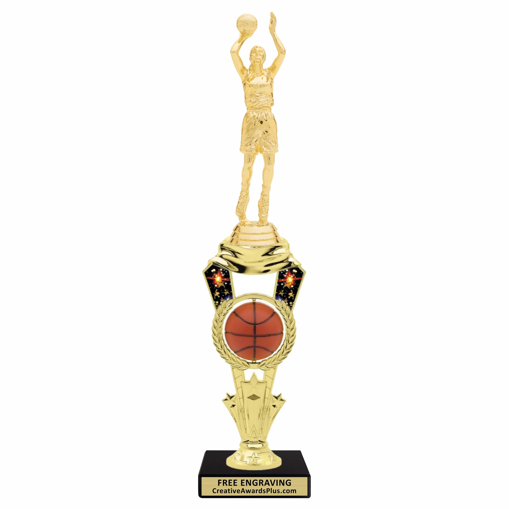 Galaxy Spinner Basketball Trophy 13.4" / Gold / Female