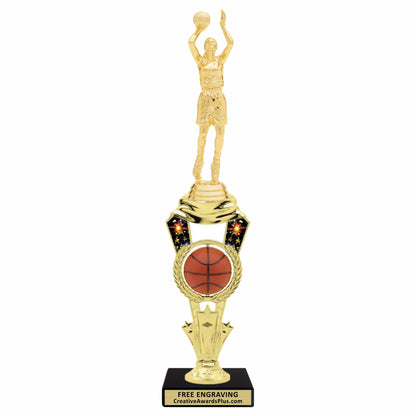 Galaxy Spinner Basketball Trophy 13.4" / Gold / Female