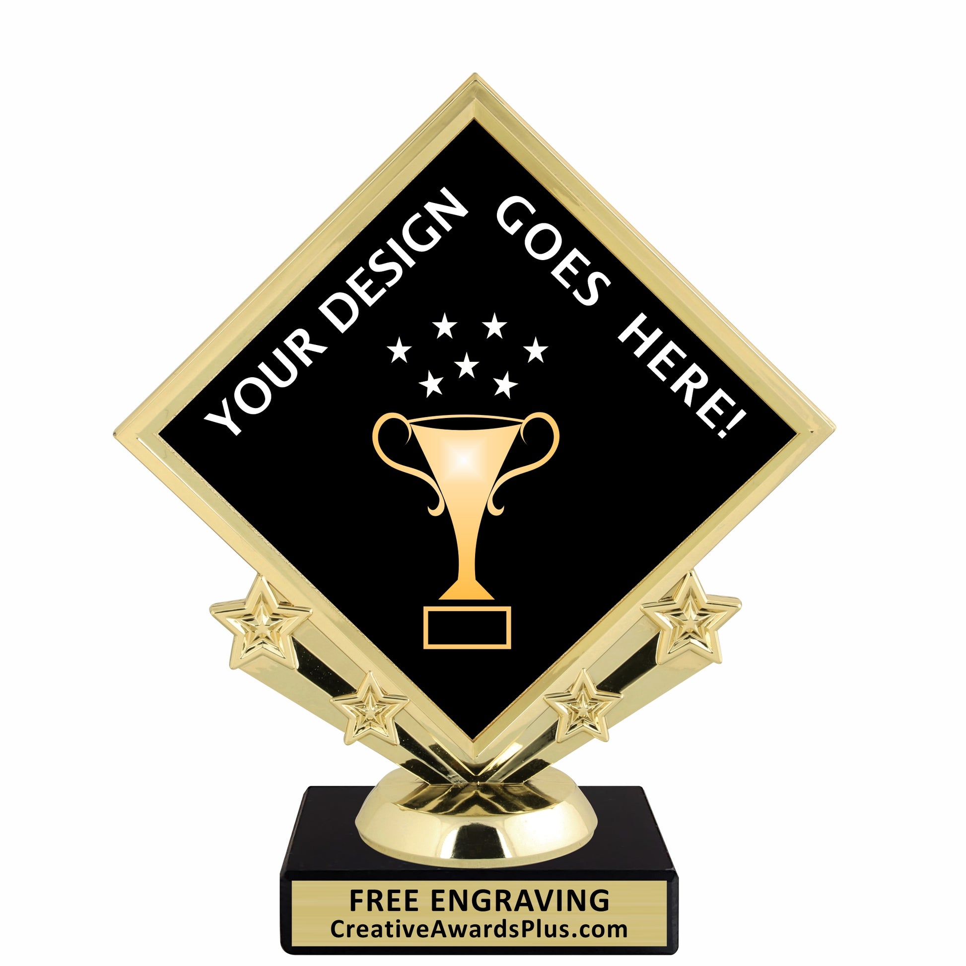 Diamond Insert Trophy 6.9" / Gold