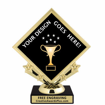Diamond Insert Trophy 6.9" / Gold