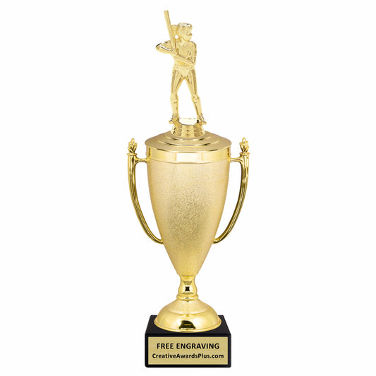 Stippled Cup Softball Trophy 15.25" / Gold