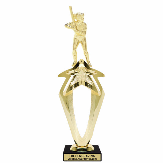 Mega Star Softball Trophy 12.5" / Gold