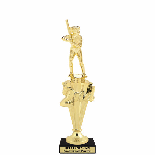 Softball 2nd Place Trophy 11.25" / Gold