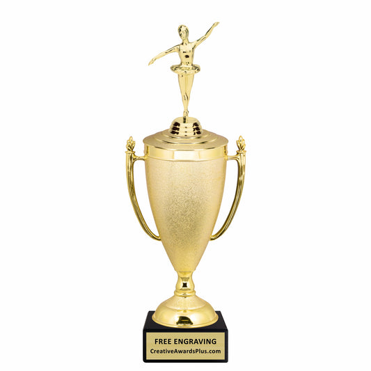Stippled Cup Ballet Trophy 14.75" / Gold