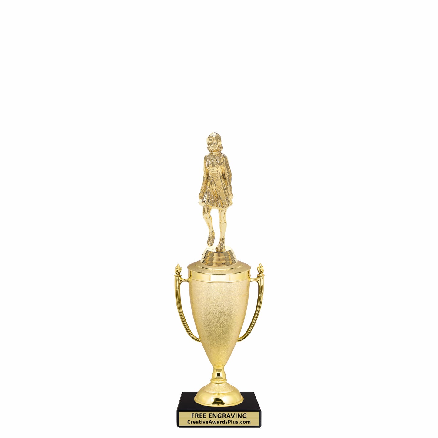 Stippled Cup Irish Dancer Trophy 10.9" / Gold