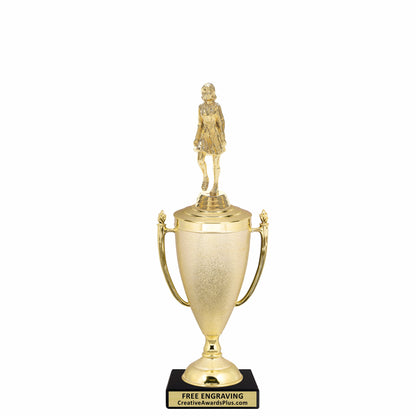 Stippled Cup Irish Dancer Trophy 12.63" / Gold