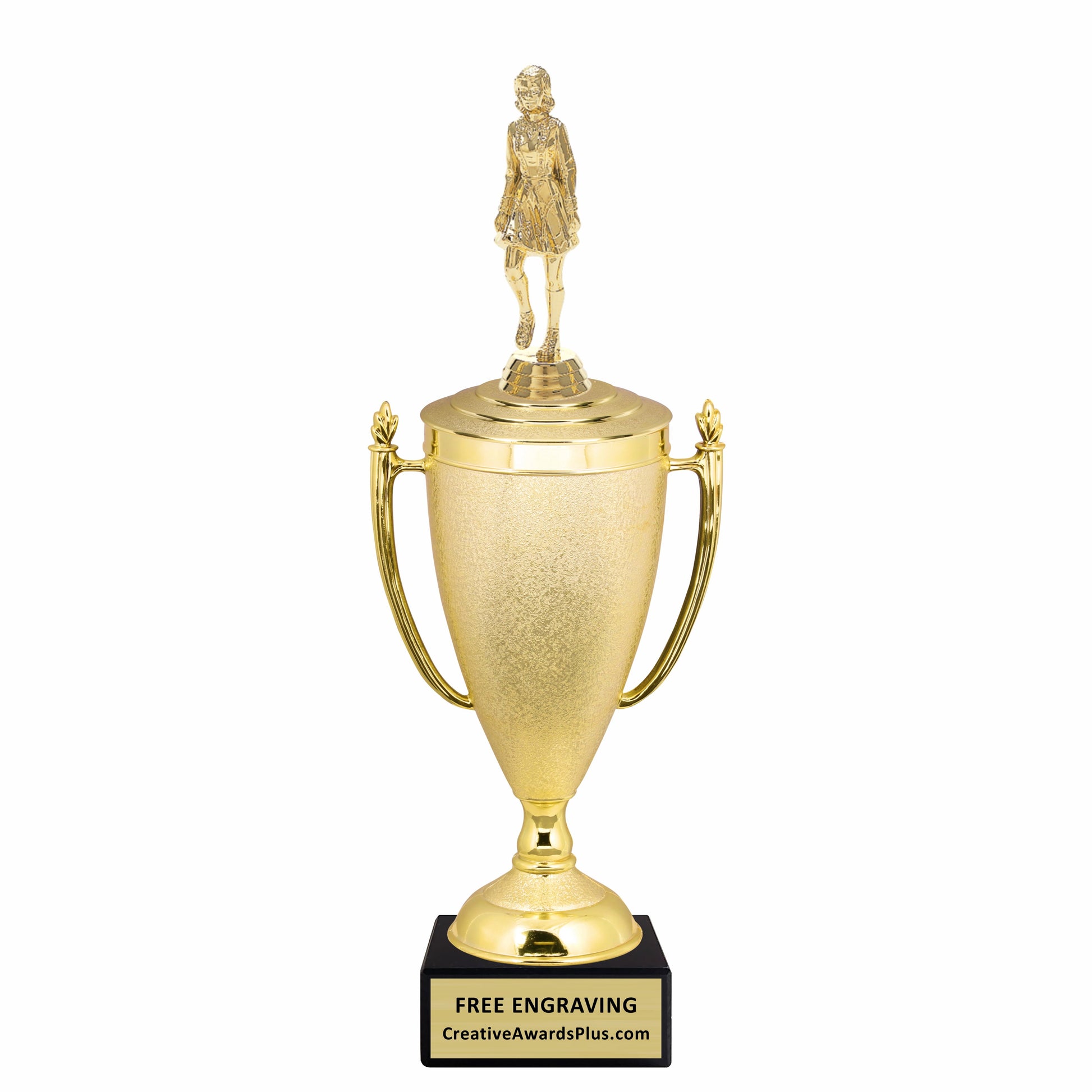 Stippled Cup Irish Dancer Trophy 14.75" / Gold