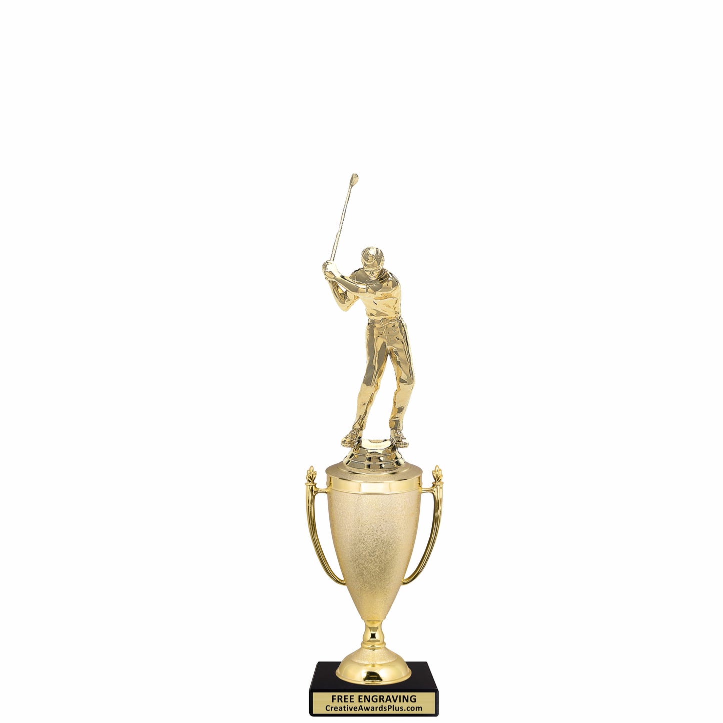 Stippled Cup Golf Trophy 11.25" / Gold / Male