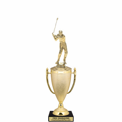 Stippled Cup Golf Trophy 13" / Gold / Male