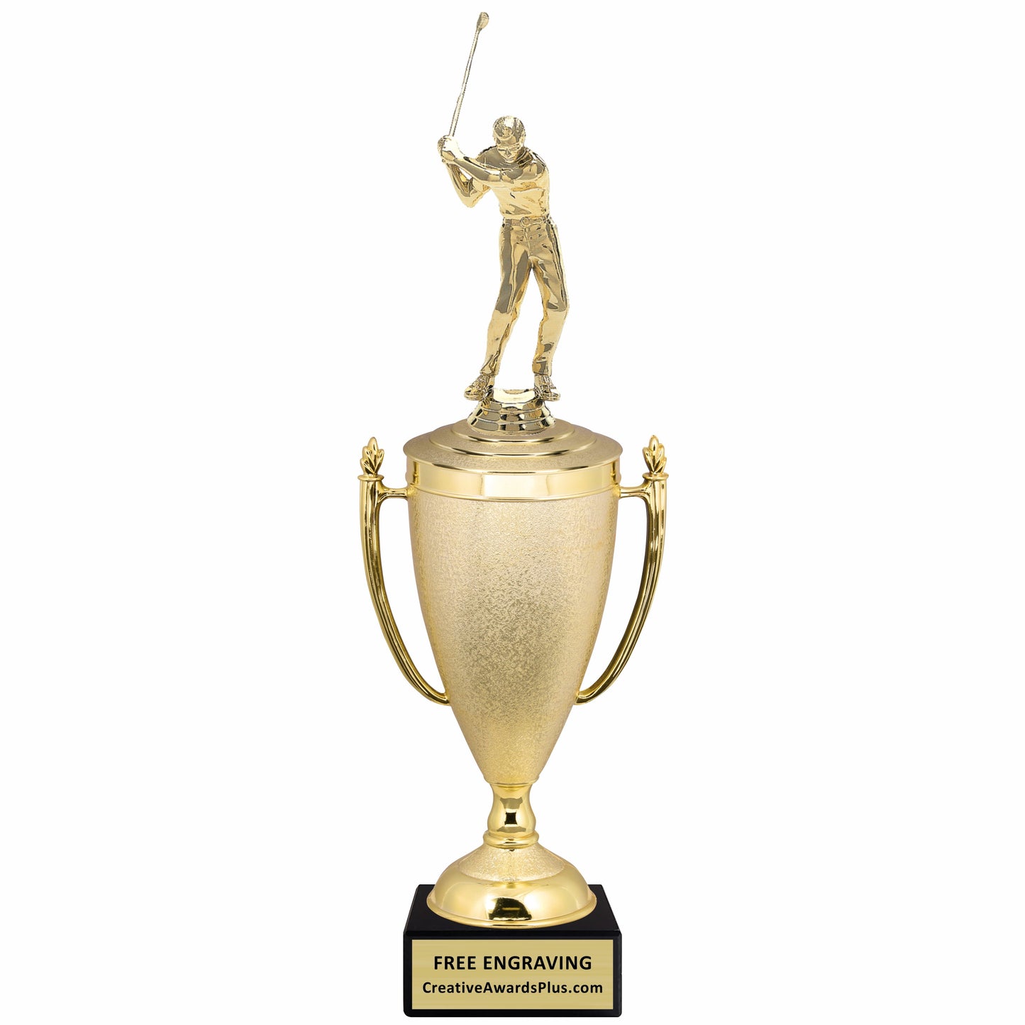 Stippled Cup Golf Trophy 15.25" / Gold / Male
