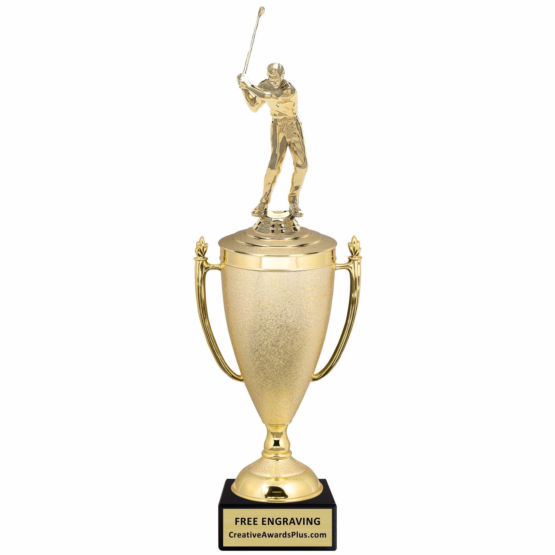 Stippled Cup Golf Trophy 15.25" / Gold / Male