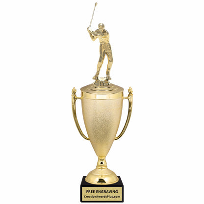 Stippled Cup Golf Trophy 15.25" / Gold / Male