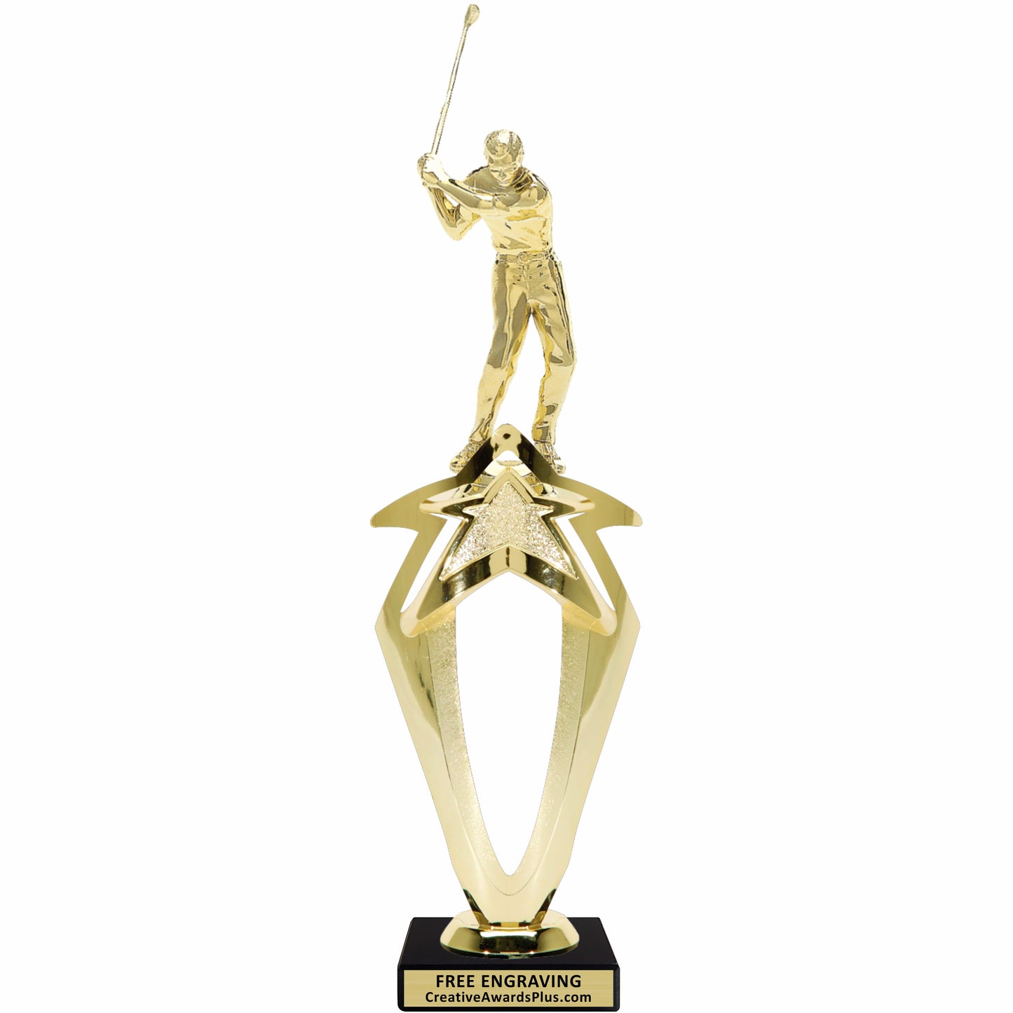 Mega Star Golf Trophy 12.25" / Gold / Male