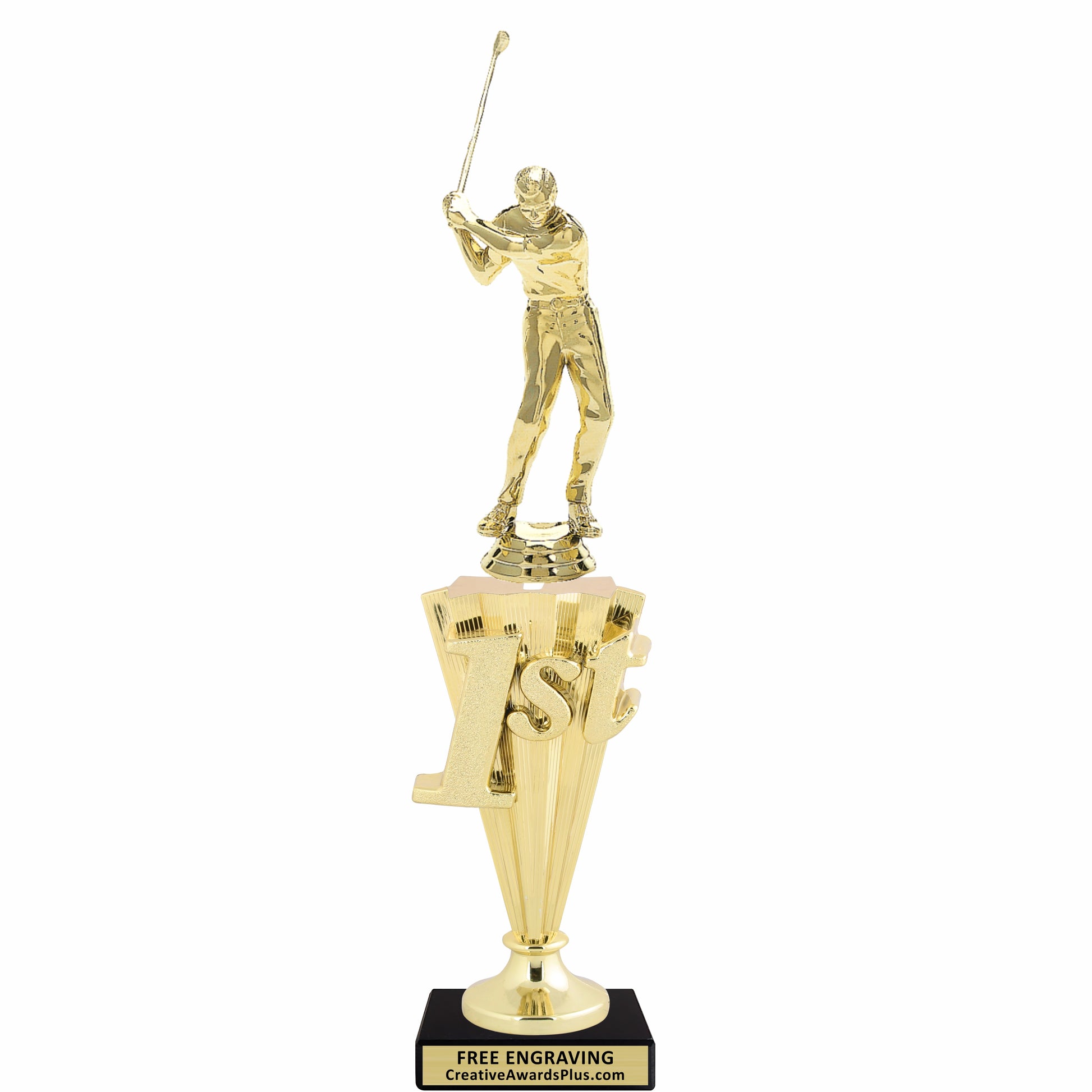 Golf 1st Place Trophy 12" / Gold / Male