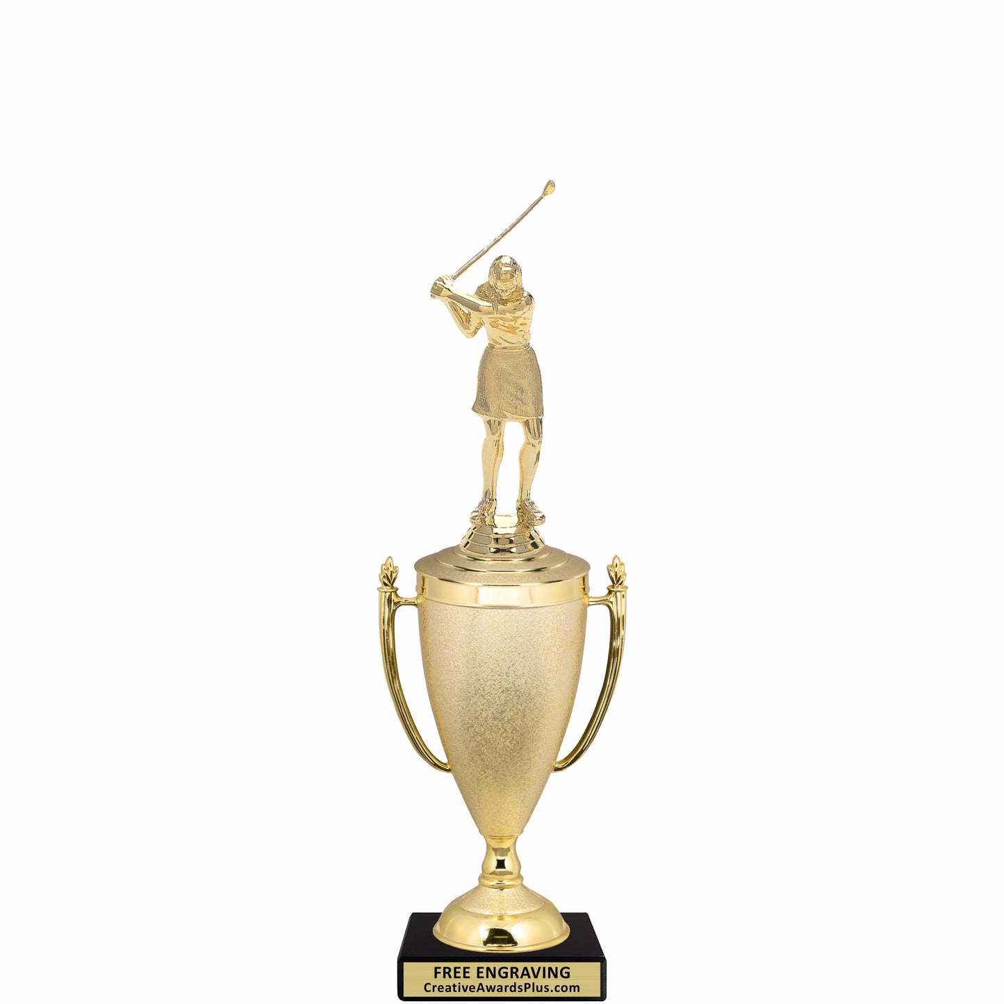 Stippled Cup Golf Trophy 13" / Gold / Female